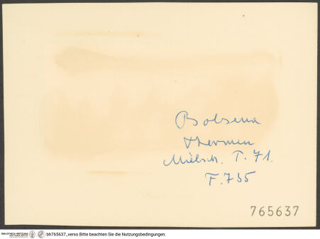 Rückseite von bh765637_recto