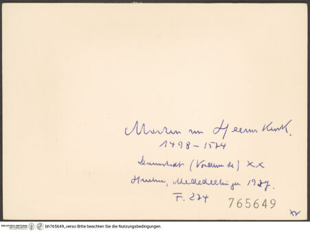 Rückseite von bh765649_recto