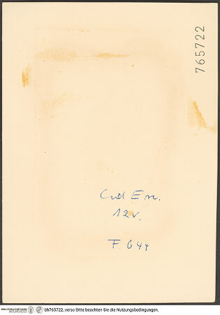 Rückseite von bh765722_recto