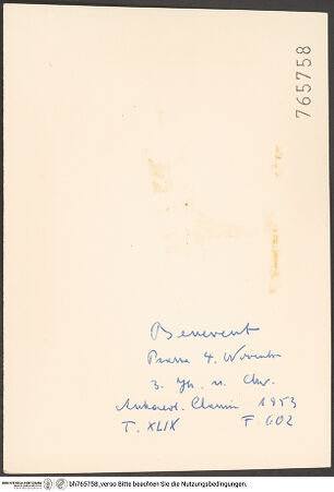 Rückseite von bh765758_recto