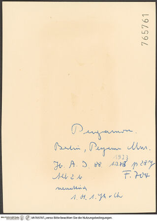 Rückseite von bh765761_recto