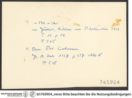 Rückseite von bh765904_recto