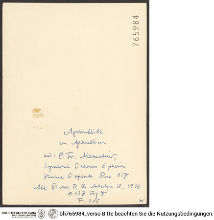 Rückseite von bh765984_recto