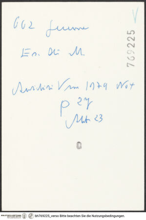 Rückseite von bh769225_recto
