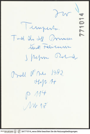 Rückseite von bh771014_recto