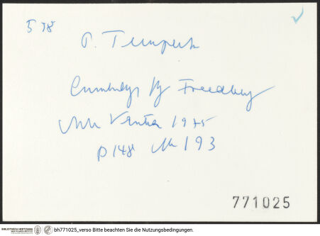 Rückseite von bh771025_recto