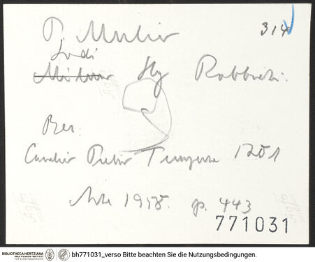 Rückseite von bh771031_recto