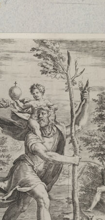 Rückseite von  [http://creativecommons.org/publicdomain/mark/1.0/] Der heilige Christophorus - , bh001003. Foto.