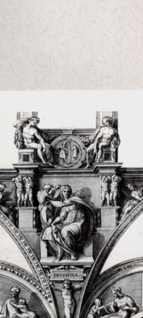 Rückseite von  [http://creativecommons.org/publicdomain/mark/1.0/] Delphische Sibylle - , bh001292. Foto.