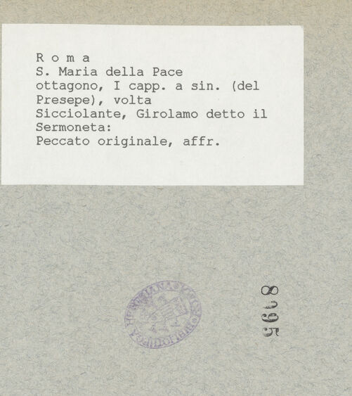 Rückseite von unbekannt [https://www.deutsche-digitale-bibliothek.de/content/lizenzen/rv-fz/] Szenen aus der GenesisSündenfall - , bh007528_recto. Foto.