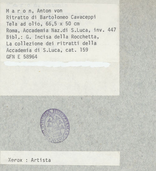 Rückseite von ICCD [https://www.deutsche-digitale-bibliothek.de/content/lizenzen/rv-ez/] Bartolomeo Cavaceppi - , bh016700_recto. Foto.