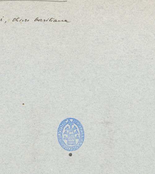 Rückseite von unbekannt [https://www.deutsche-digitale-bibliothek.de/content/lizenzen/rv-fz/] Santa Maria del PatireRückfassade mit Apsiden - Gesamtansicht, von Osten, bh018931_recto. Foto.