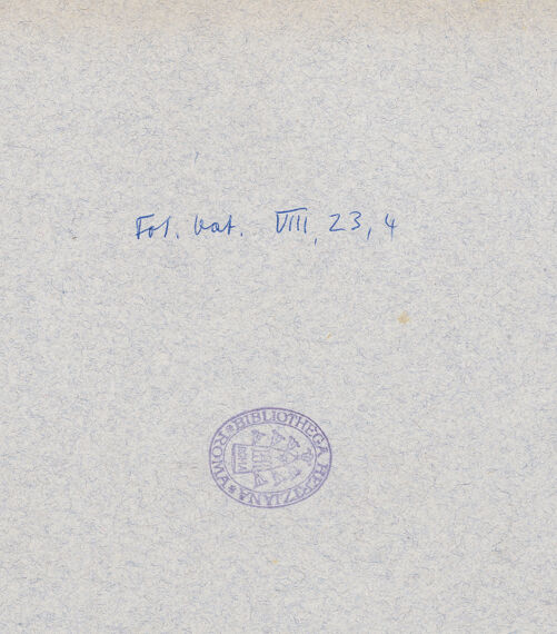 Rückseite von Biblioteca Apostolica Vaticana [https://www.deutsche-digitale-bibliothek.de/content/lizenzen/rv-fz/] Gewölbedekoration all'anticaBrunnen flankiert von Personifikationen des Nil, Tropaion und Pfaun - Stichkappe, bh022019_recto. Foto: Moscioni, Romualdo.