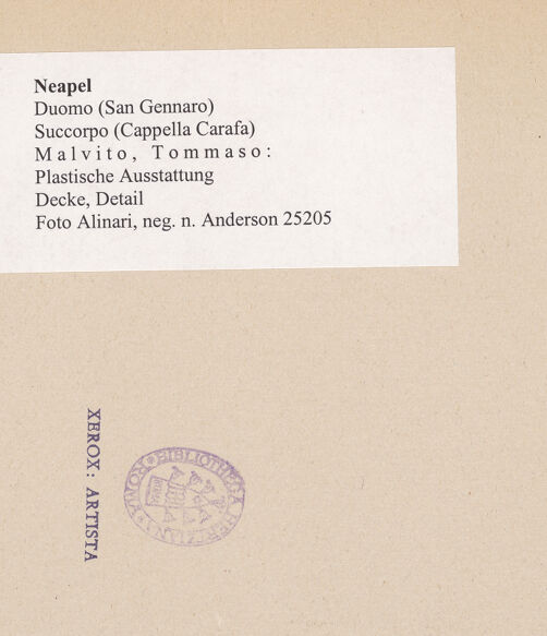 Rückseite von Alinari [https://www.deutsche-digitale-bibliothek.de/content/lizenzen/rv-ez/] DeckenkassettierungOrnament - Rahmenfeld mit Groteskendekoration, bh024485_recto. Foto.