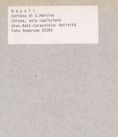 Rückseite von Alinari [https://www.deutsche-digitale-bibliothek.de/content/lizenzen/rv-ez/] Die Anbetung des Christuskindes durch die Hirten - Gesamtansicht, bh026310_recto. Foto.