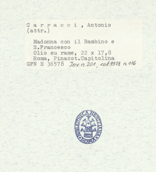 Rückseite von ICCD [https://www.deutsche-digitale-bibliothek.de/content/lizenzen/rv-ez/] San FrancescoAußenbau - Seitenansicht, Hauptfassade und rechte Seite, bh031004_recto. Foto.