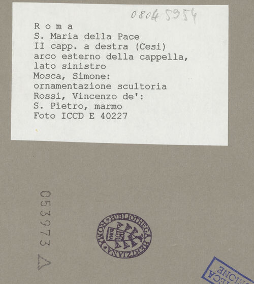 Rückseite von ICCD [https://www.deutsche-digitale-bibliothek.de/content/lizenzen/rv-ez/] Figürliche DekorationApostel Paulus - seitliche Ansicht, bh053973_recto. Foto.