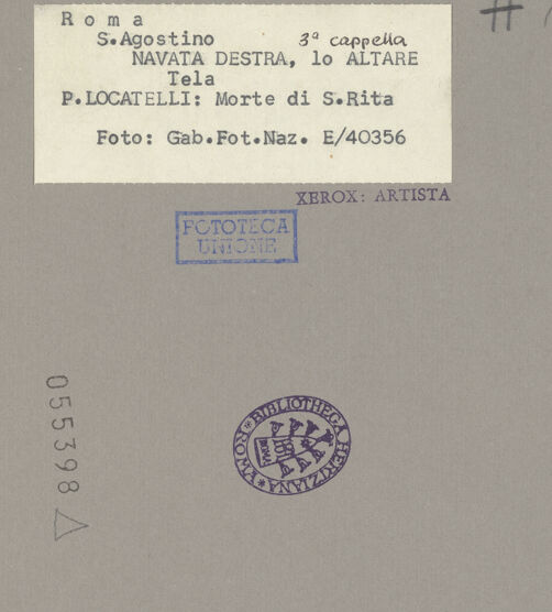 Rückseite von ICCD [https://www.deutsche-digitale-bibliothek.de/content/lizenzen/rv-ez/] Szenen aus dem Leben der Heiligen RitaTod Ritas - , bh055398_recto. Foto.