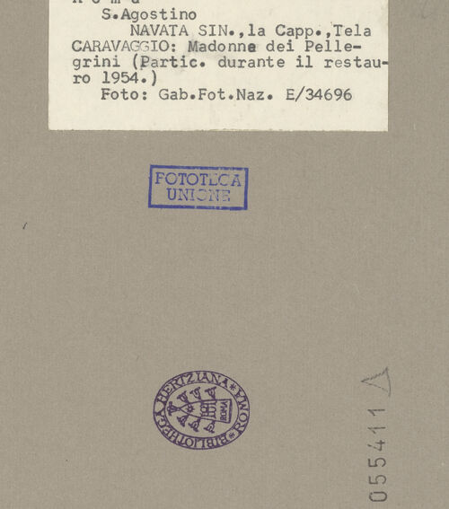 Rückseite von ICCD [https://www.deutsche-digitale-bibliothek.de/content/lizenzen/rv-ez/] Madonna dei Pellegrini, detta 'Madonna di Loreto' - Detail: Füße des Pilgers (während der Restaurierung), bh055411_recto. Foto.