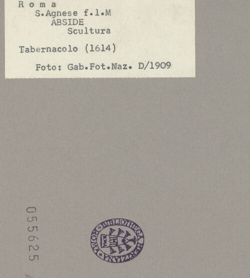 Rückseite von ICCD [https://www.deutsche-digitale-bibliothek.de/content/lizenzen/rv-ez/] Sant'Agnese fuori le MuraInnenraumChor und Apsis - Apsis und Tabernakel, bh055625_recto. Foto.