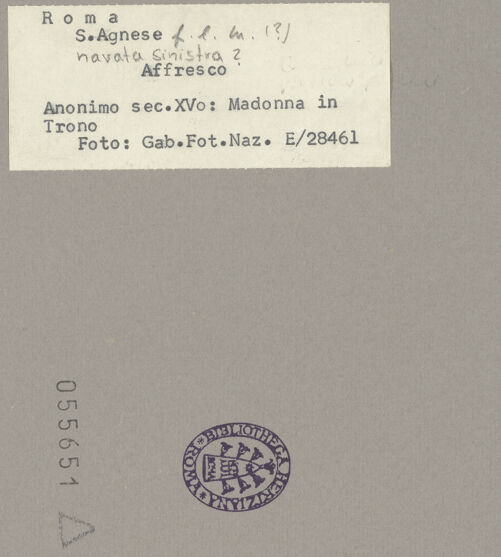 Rückseite von ICCD [https://www.deutsche-digitale-bibliothek.de/content/lizenzen/rv-ez/] Thronende Madonna - , bh055651_recto. Foto.