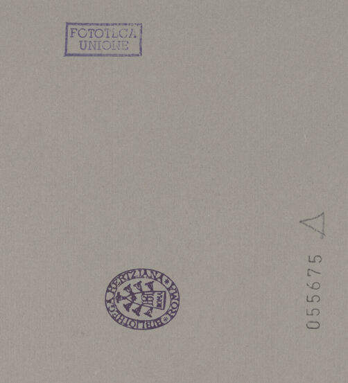 Rückseite von Alinari [https://www.deutsche-digitale-bibliothek.de/content/lizenzen/rv-ez/] Anbetung der Könige; daneben vier Heilige, darunter Johannes der Täufer und Agnes - Gesamtaufnahme, bh055675_recto. Foto.