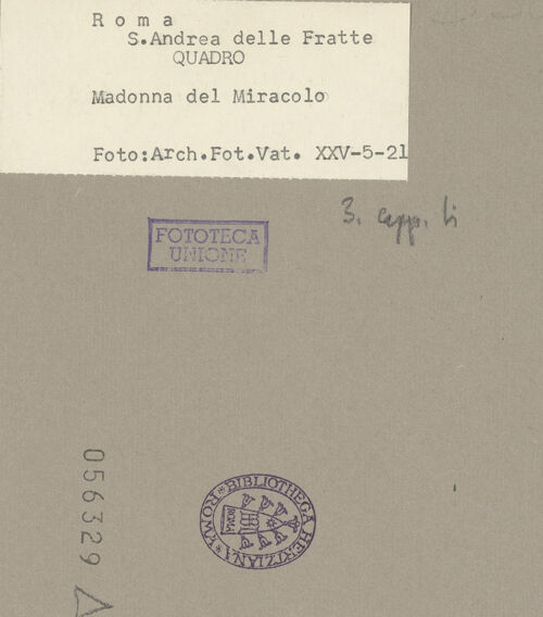 Rückseite von Musei Vaticani [https://www.deutsche-digitale-bibliothek.de/content/lizenzen/rv-ez/] Madonna del Miracolo - Gesamtansicht, bh056329_recto. Foto: Moscioni, Romualdo.