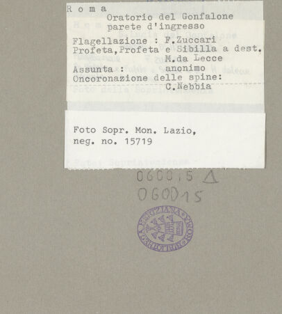 Rückseite von Sopr. Mon. Laz. [https://www.deutsche-digitale-bibliothek.de/content/lizenzen/rv-ez/] Freskenzyklus zur Passion Christi - Eingangswand, bh060015_recto. Foto.