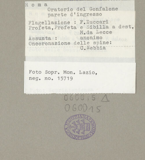 Rückseite von Sopr. Mon. Laz. [https://www.deutsche-digitale-bibliothek.de/content/lizenzen/rv-ez/] Freskenzyklus zur Passion Christi - Eingangswand, bh060015_recto. Foto.