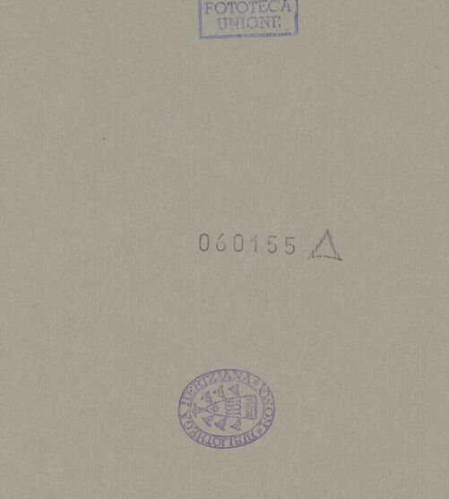 Rückseite von Alinari [https://www.deutsche-digitale-bibliothek.de/content/lizenzen/rv-ez/] Die Sixtinische DeckeDie Vorfahren ChristiRoboam und Abias - Stichkappe über der Lünette, bh060155_recto. Foto.