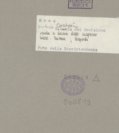 Rückseite von Sopr. Mon. Laz. [https://www.deutsche-digitale-bibliothek.de/content/lizenzen/rv-ez/] Freskenzyklus zur Passion Christi - rechte Seitenwand, bh060819_recto. Foto.