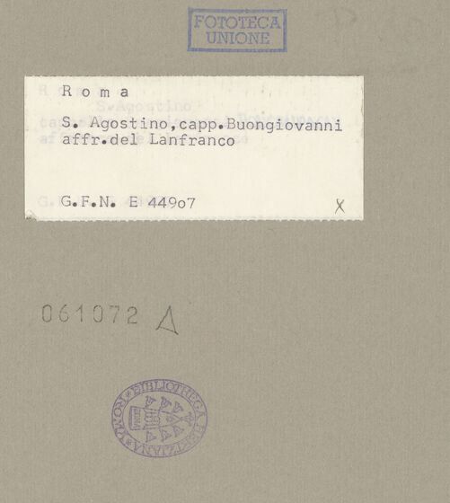 Rückseite von ICCD [https://www.deutsche-digitale-bibliothek.de/content/lizenzen/rv-ez/] Szenen aus dem Marienleben und ProphetenHimmelfahrt Mariens - Detail: Fuß Mariens und Putto unter der Wolke, bh061072_recto. Foto.