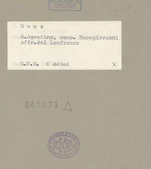 Rückseite von ICCD [https://www.deutsche-digitale-bibliothek.de/content/lizenzen/rv-ez/] Szenen aus dem Marienleben und ProphetenHimmelfahrt Mariens - Detail, mittig: Maria, bh061073_recto. Foto.