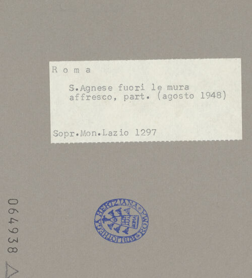 Rückseite von Sopr.Mon.Lazio [https://www.deutsche-digitale-bibliothek.de/content/lizenzen/rv-ez/] Freskenzyklus mit Propheten und Szenen aus dem Leben ChristiDas letzte Abendmahl - Detail: Jünger, bh064938_recto. Foto.