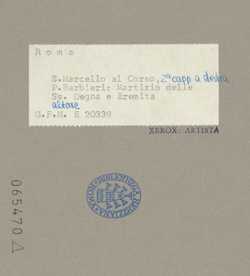 Rückseite von ICCD [https://www.deutsche-digitale-bibliothek.de/content/lizenzen/rv-ez/] Martyrium der Heiligen Degna und Merita - , bh065470_recto. Foto.