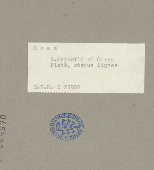 Rückseite von ICCD [https://www.deutsche-digitale-bibliothek.de/content/lizenzen/rv-ez/] Pietà - , bh065500_recto. Foto.