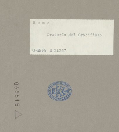 Rückseite von ICCD [https://www.deutsche-digitale-bibliothek.de/content/lizenzen/rv-ez/] Oratorio del Crocifisso - Fassade, bh065515_recto. Foto.