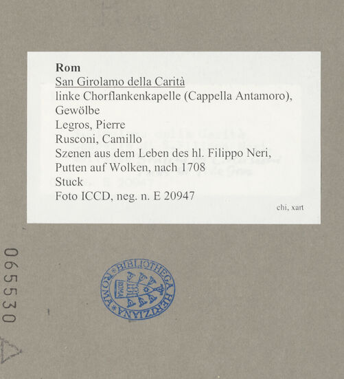 Rückseite von ICCD [https://www.deutsche-digitale-bibliothek.de/content/lizenzen/rv-ez/] Szenen aus dem Leben des heiligen Filippo Neri, Putten auf Wolken - , bh065530_recto. Foto.