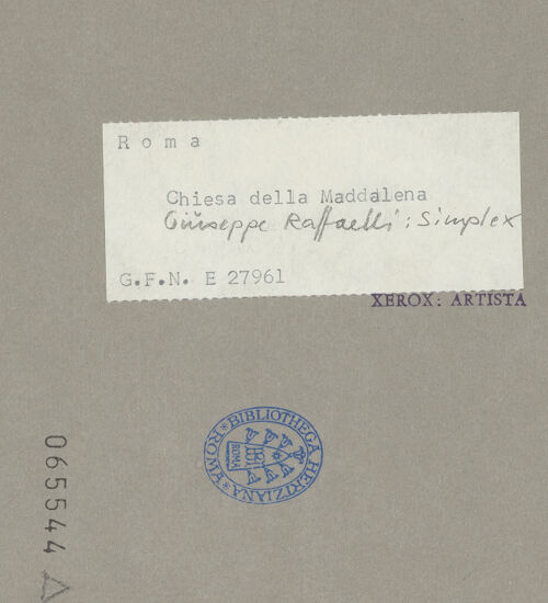 Rückseite von ICCD [https://www.deutsche-digitale-bibliothek.de/content/lizenzen/rv-ez/] Personifikation der Einfachheit - , bh065544_recto. Foto.