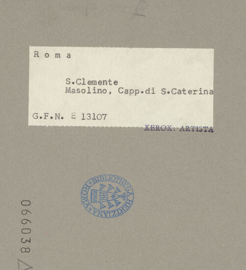 Rückseite von ICCD [https://www.deutsche-digitale-bibliothek.de/content/lizenzen/rv-ez/] Szenen aus dem Leben des heiligen AmbrosiusBienen schwärmen um den Kopf des heiligen Ambrosius in der Wiege - Gesamtansicht, bh066038_recto. Foto.