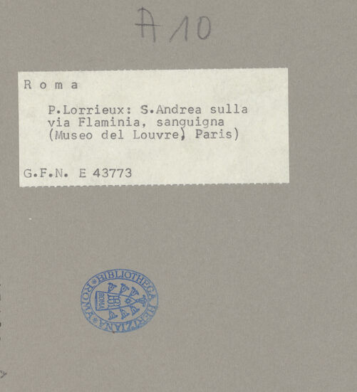 Rückseite von ICCD [https://www.deutsche-digitale-bibliothek.de/content/lizenzen/rv-ez/] Sant'Andrea in Via Flaminia - , bh067122_recto. Foto.