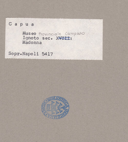 Rückseite von Sopr. BAS NA [https://www.deutsche-digitale-bibliothek.de/content/lizenzen/rv-ez/] Maria Immaculata - Detail, bh069657_recto. Foto.