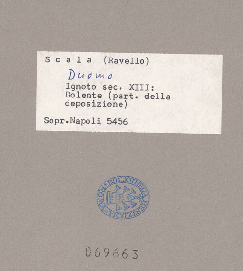 Rückseite von Sopr. BAS NA [https://www.deutsche-digitale-bibliothek.de/content/lizenzen/rv-ez/] Kreuzigung - Johannes, Oberkörper, bh069663_recto. Foto.