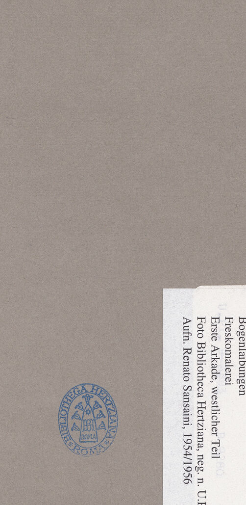 Rückseite von Bibliotheca Hertziana [https://www.deutsche-digitale-bibliothek.de/content/lizenzen/rv-ez/] SüdwandBogenlaibungen - Erste Arkade, westlicher Teil, bh069945_recto. Foto: Sansaini, Renato.