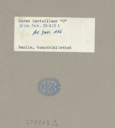 Rückseite von Kunstbibliothek [https://www.deutsche-digitale-bibliothek.de/content/lizenzen/rv-ez/] Codex Destailleur DPalazzo Farnese: Erdgeschoss des Nordflügels - , bh070245_recto. Foto.