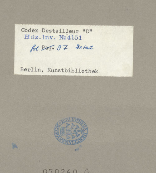 Rückseite von Kunstbibliothek [https://www.deutsche-digitale-bibliothek.de/content/lizenzen/rv-ez/] Codex Destailleur DPalazzo Farnese: Grundriss des Erdgeschosses - rechte Bildhälfte, bh070260_recto. Foto.