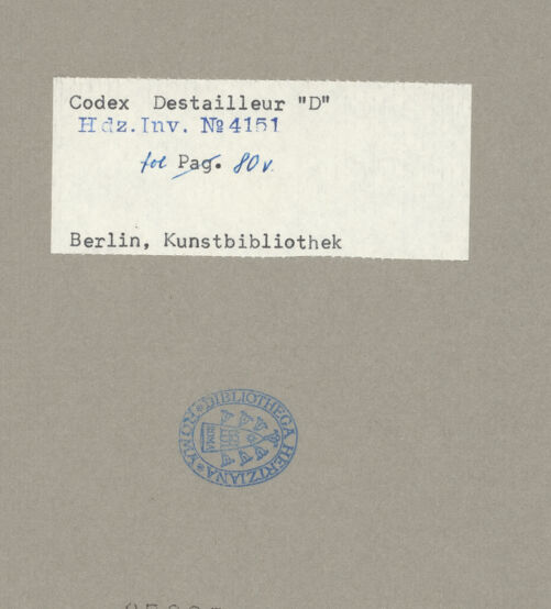 Rückseite von Kunstbibliothek [https://www.deutsche-digitale-bibliothek.de/content/lizenzen/rv-ez/] Codex Destailleur DSt. Peter: Dorica im Erdgeschoss des Loggientraktes - , bh070273_recto. Foto.