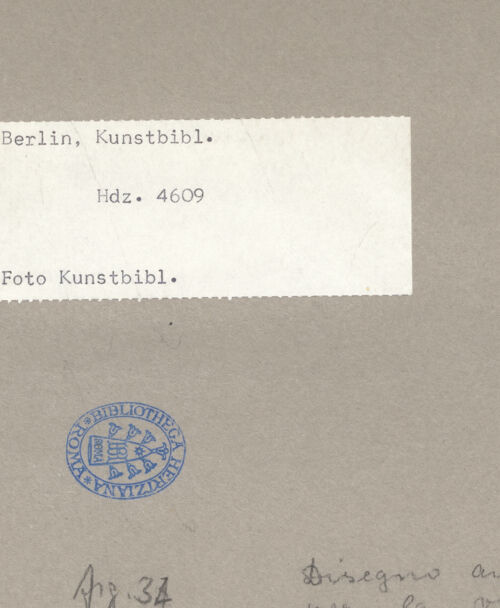 Rückseite von Kunstbibliothek Berlin [https://www.deutsche-digitale-bibliothek.de/content/lizenzen/rv-ez/] Entwurf für die Stuckdekoration der Sala di Saturno im Palazzo Pitti in Florenz - , bh072664_recto. Foto.