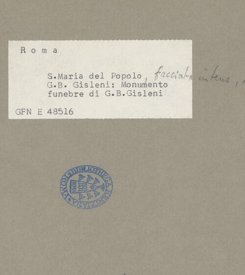 Rückseite von ICCD [https://www.deutsche-digitale-bibliothek.de/content/lizenzen/rv-ez/] Grabmal des Giovanni Battista Gisleni - , bh073285_recto. Foto.