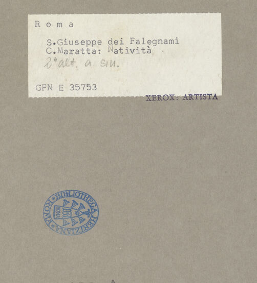 Rückseite von ICCD [https://www.deutsche-digitale-bibliothek.de/content/lizenzen/rv-fz/] AltarGeburt Christi - , bh074055_recto. Foto.